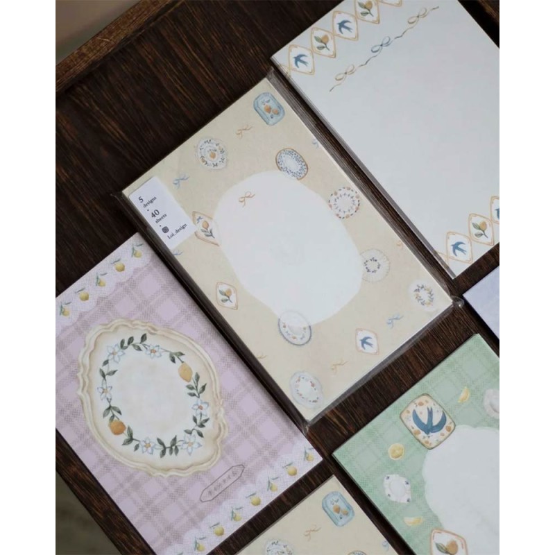 Lemon & Bird Tray Letter Pad | Loi Design