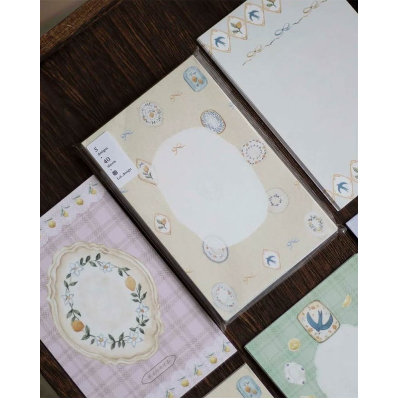 Lemon & Bird Tray Letter Pad | Loi Design