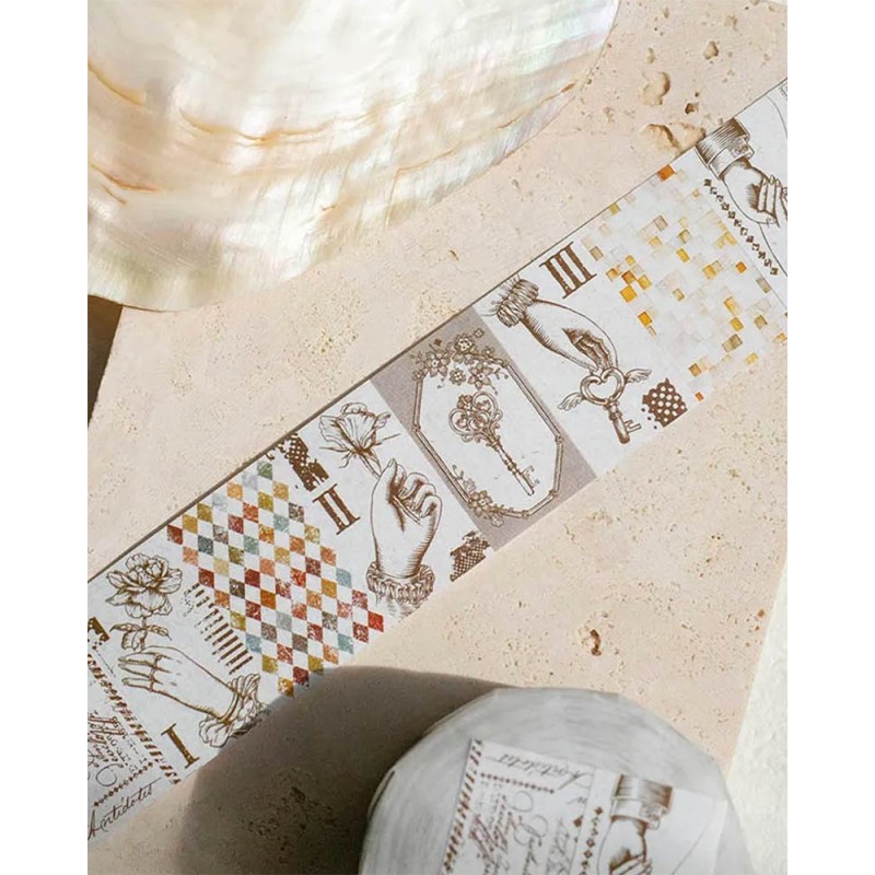 Rollo de Pegatinas Vintage Stationery Store [Pre-cortado] | Loi Design