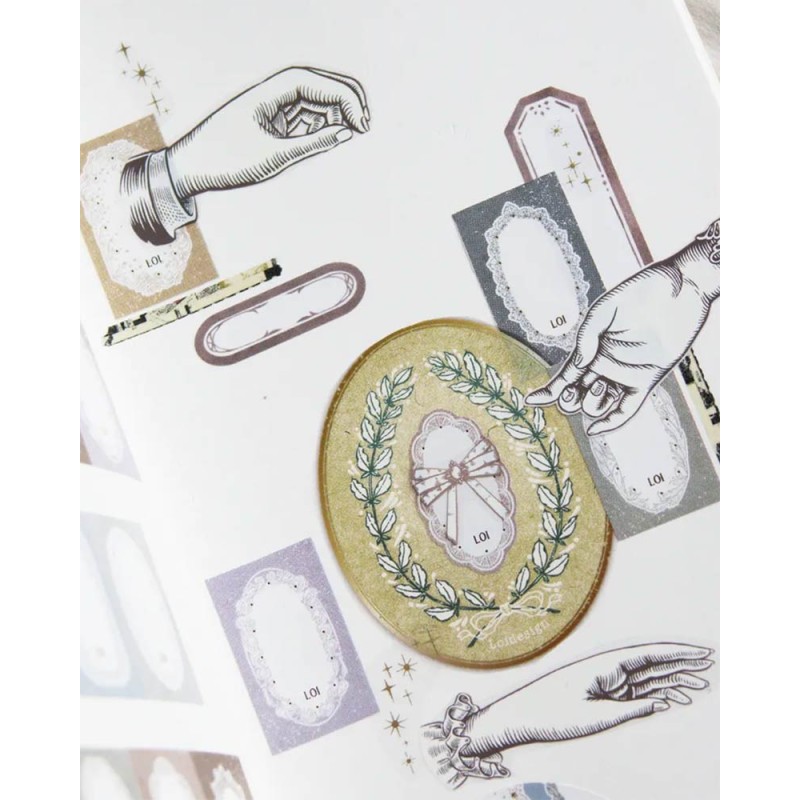 Whispers of Late Spring Lace Frame Sticker Paper Tape [Die-cut] | Loi Design
