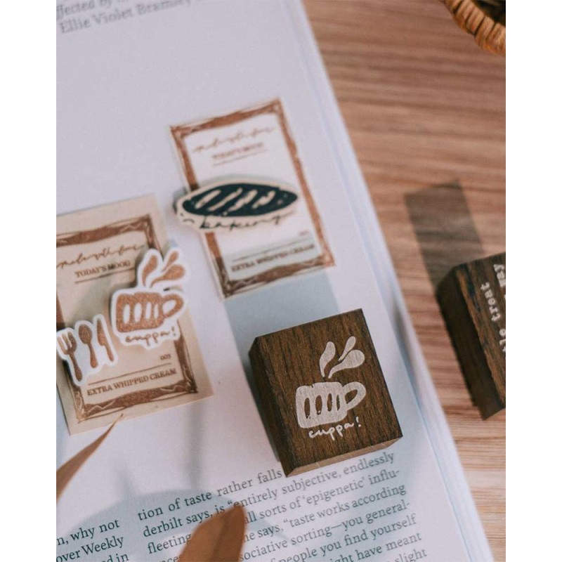 Cuppa [Fancy a Cuppa Collection] Wood Stamp | Meow Illustration