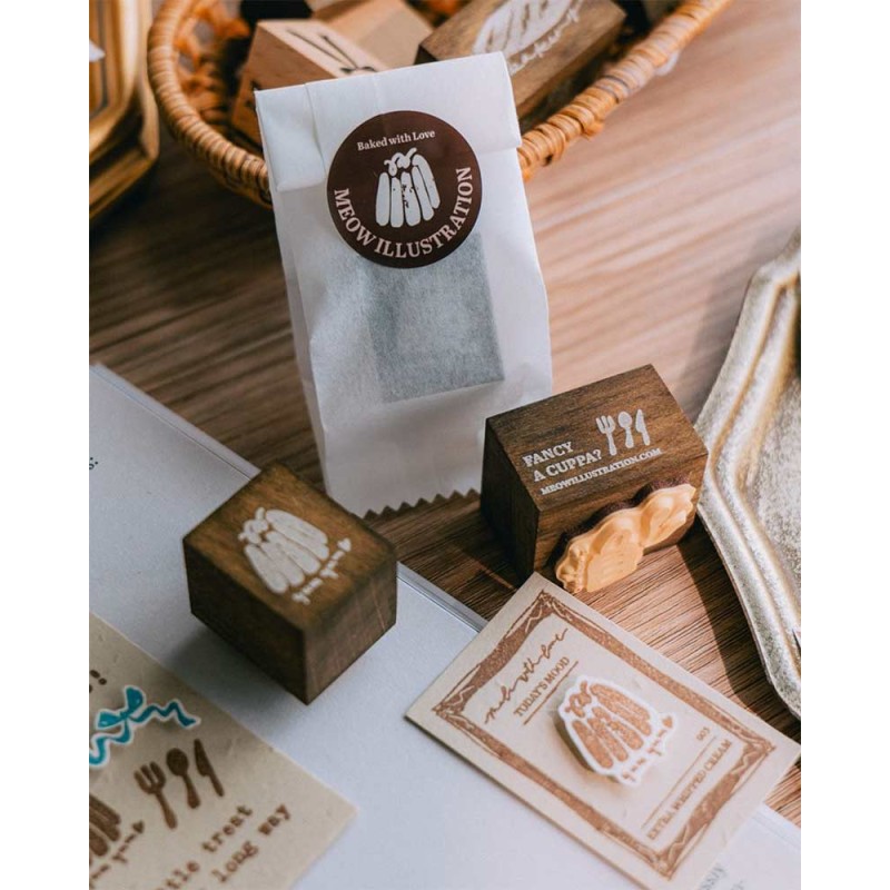 Canele [Fancy a Cuppa Collection] Wood Stamp | Meow Illustration
