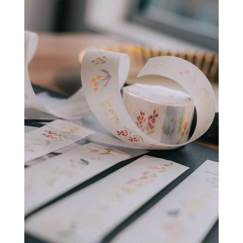 Washi tape Little Corner Blooms Japanese [Ilustraciones Pre-cortadas] | Meow Illustration