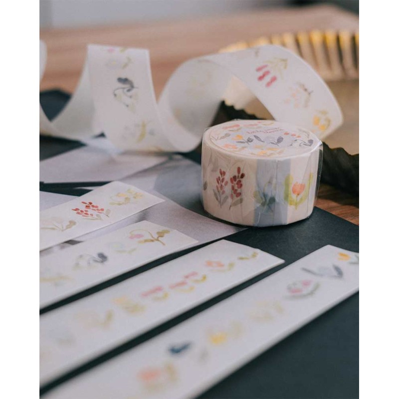 Washi tape Little Corner Blooms Japanese [Ilustraciones Pre-cortadas] | Meow Illustration