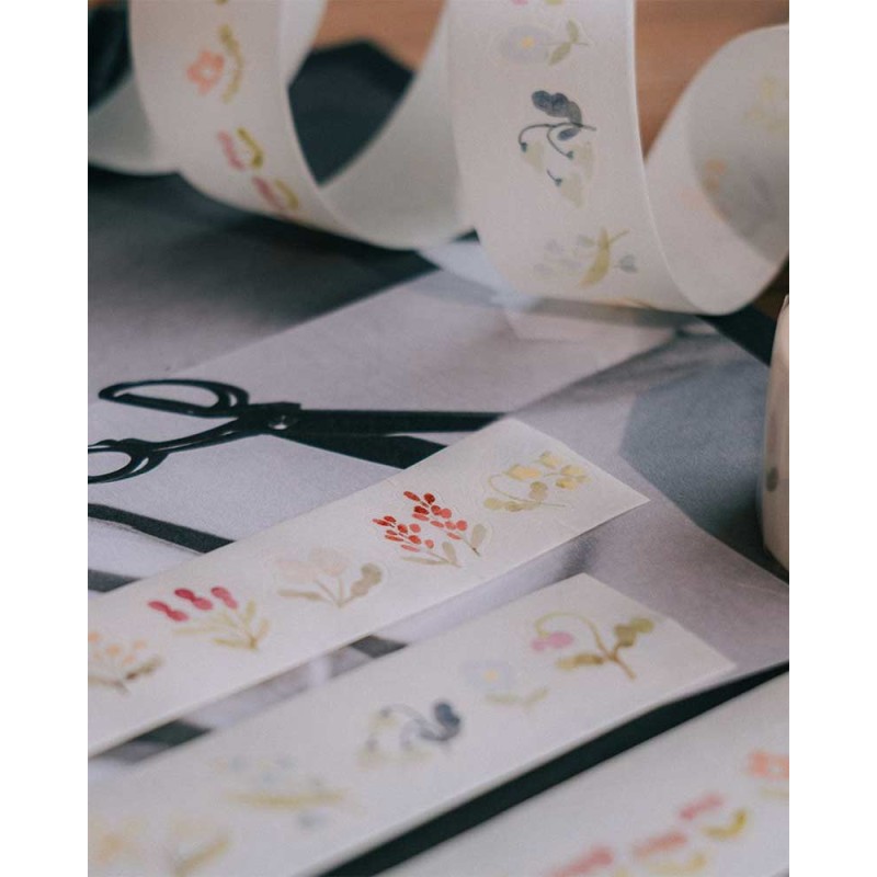 Washi tape Little Corner Blooms Japanese [Ilustraciones Pre-cortadas] | Meow Illustration