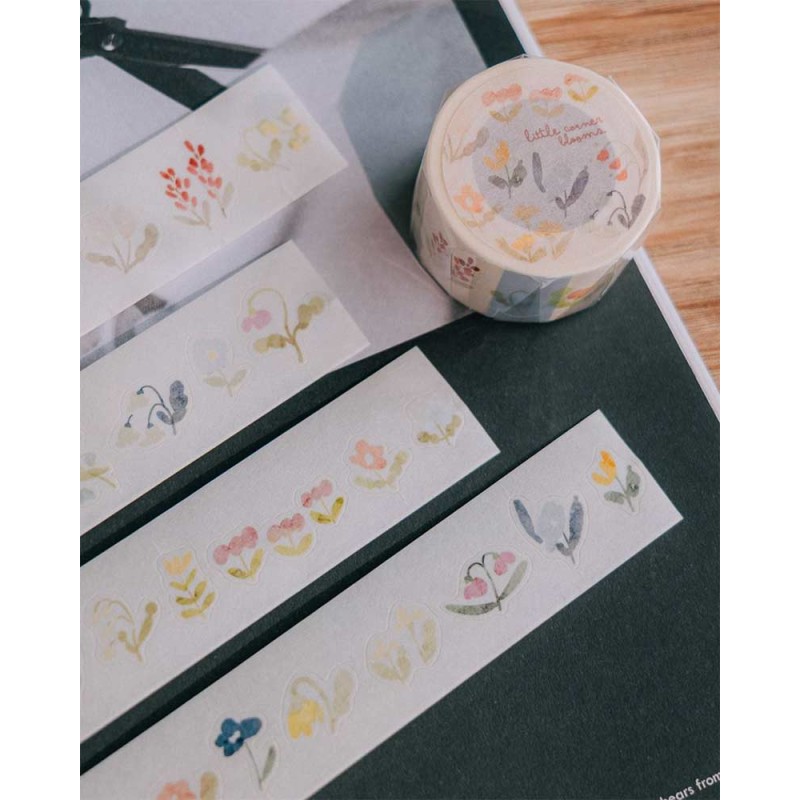 Washi tape Little Corner Blooms Japanese [Ilustraciones Pre-cortadas] | Meow Illustration