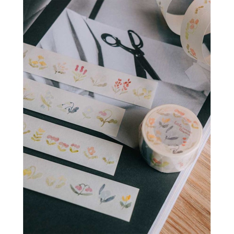 Washi tape Little Corner Blooms Japanese [Ilustraciones Pre-cortadas] | Meow Illustration