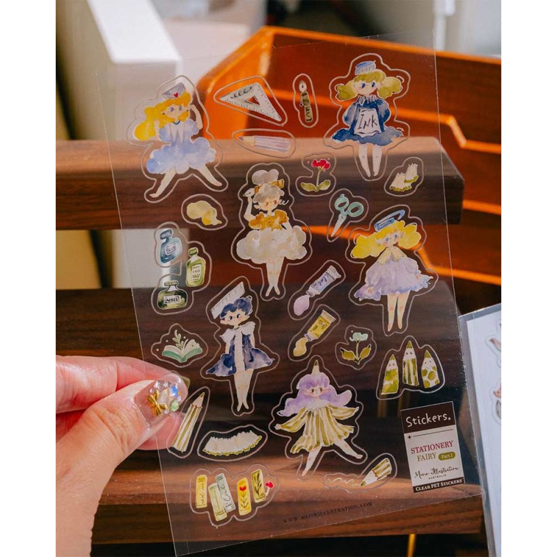 Pegatinas PET Stationery Fairy 1 | Meow Illustration