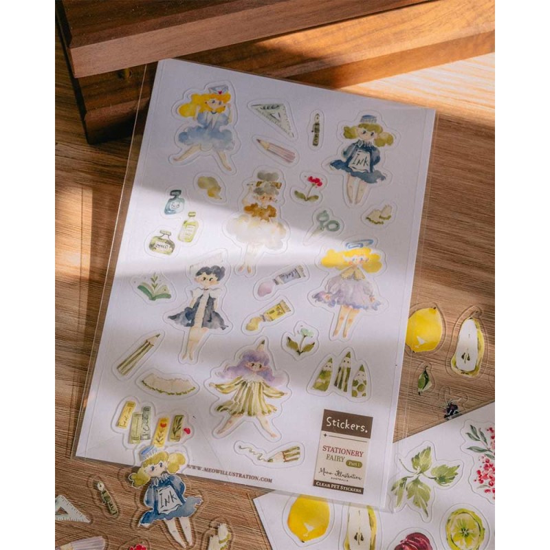 Stationery Fairy 1 PET Stickers | Meow Illustration