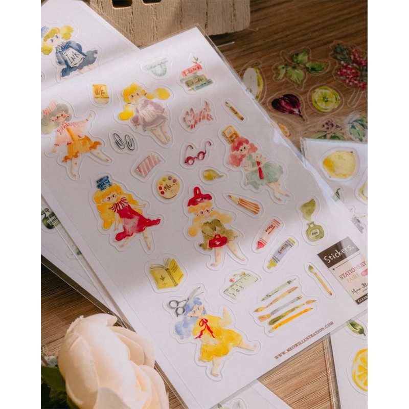Stationery Fairy 2 PET Stickers | Meow Illustration