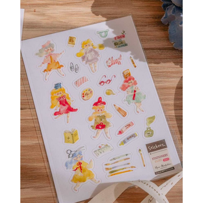 Stationery Fairy 2 PET Stickers | Meow Illustration