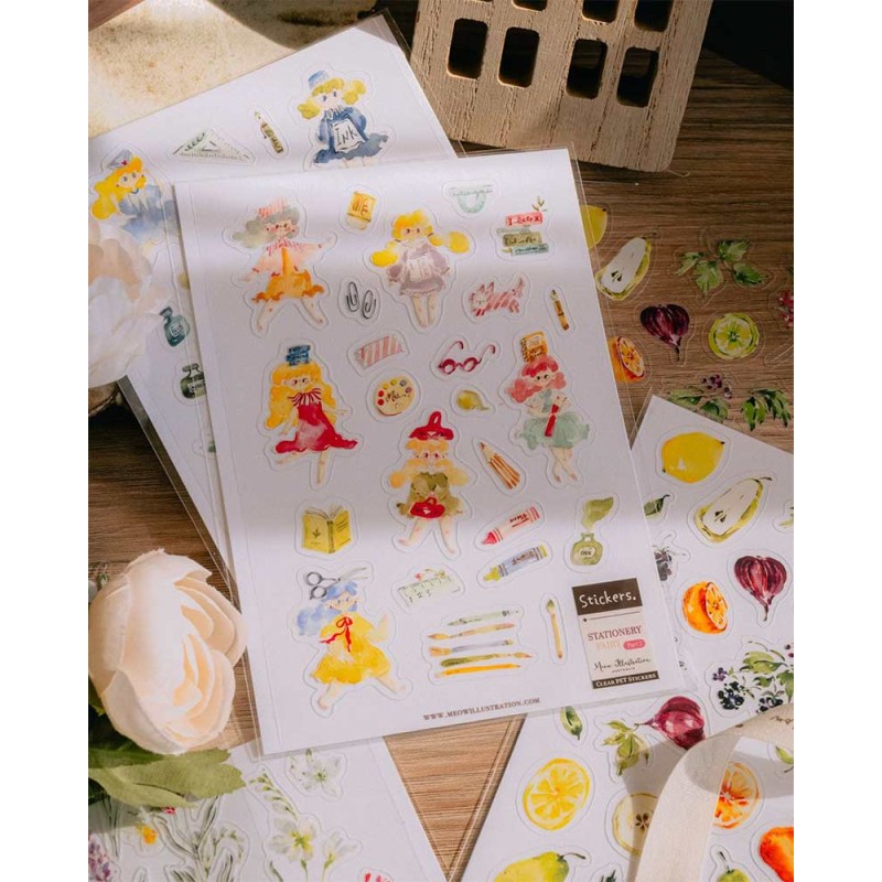 Stationery Fairy 2 PET Stickers | Meow Illustration