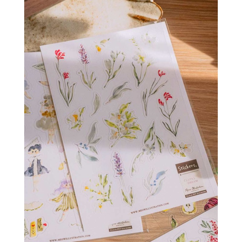 Pegatinas PET Floral Dream | Meow Illustration