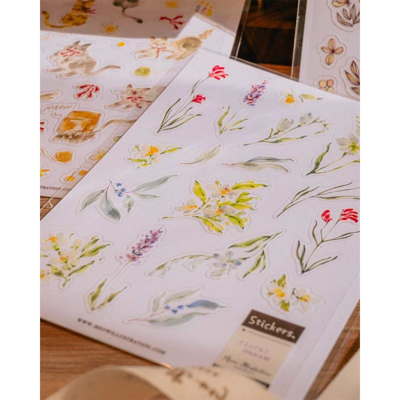 Floral Dream PET Stickers | Meow Illustration