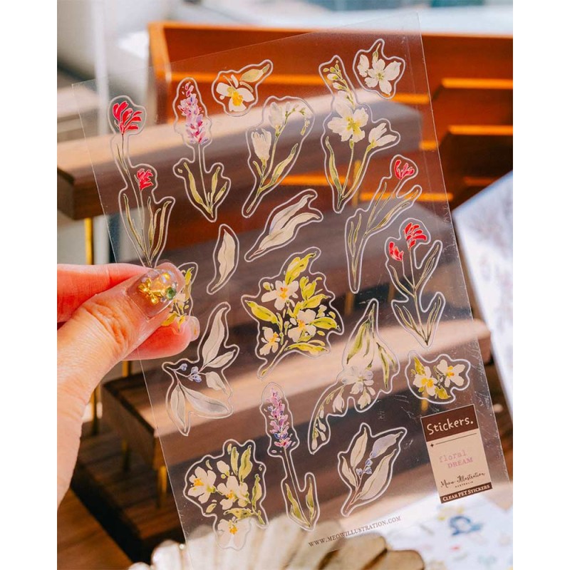 Pegatinas PET Floral Dream | Meow Illustration