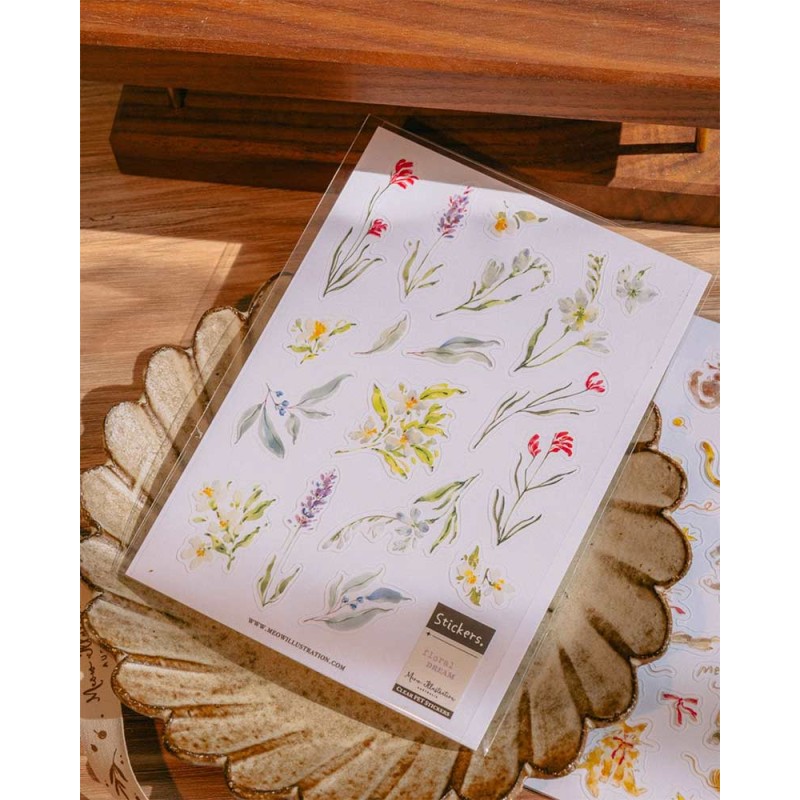 Pegatinas PET Floral Dream | Meow Illustration