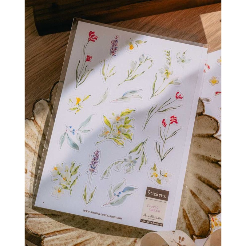Pegatinas PET Floral Dream | Meow Illustration