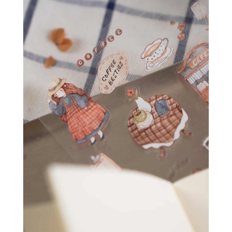 Coffee Days PET tape [Glossy & Kiss-cut] | Sho Little Happiness