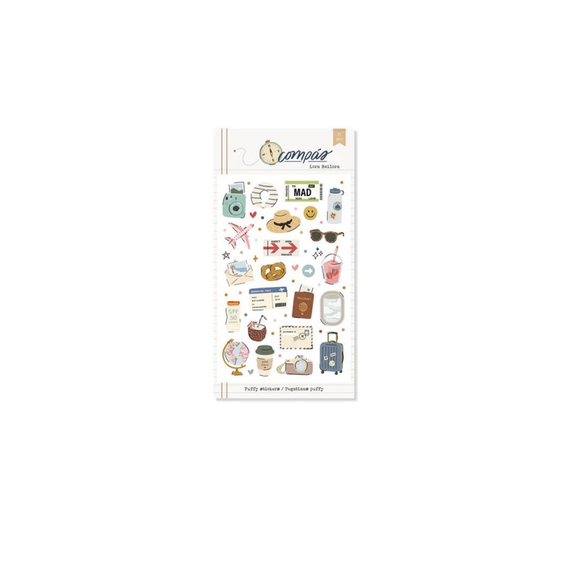 Ilustraciones Puffy Stickers [Compás] | Lora Bailora
