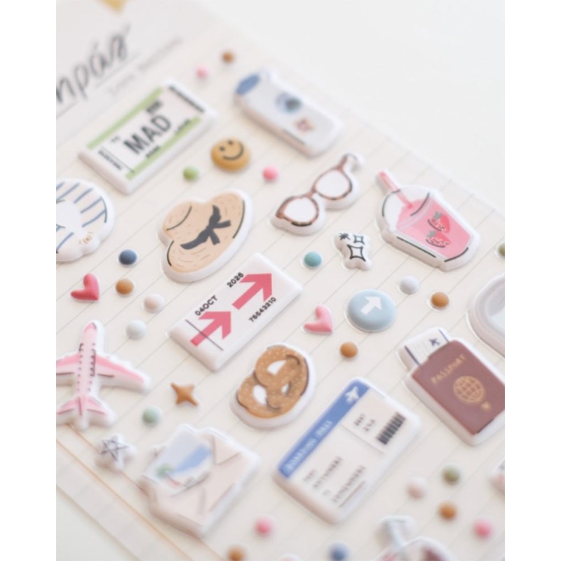 Ilustraciones Puffy Stickers [Compás] | Lora Bailora
