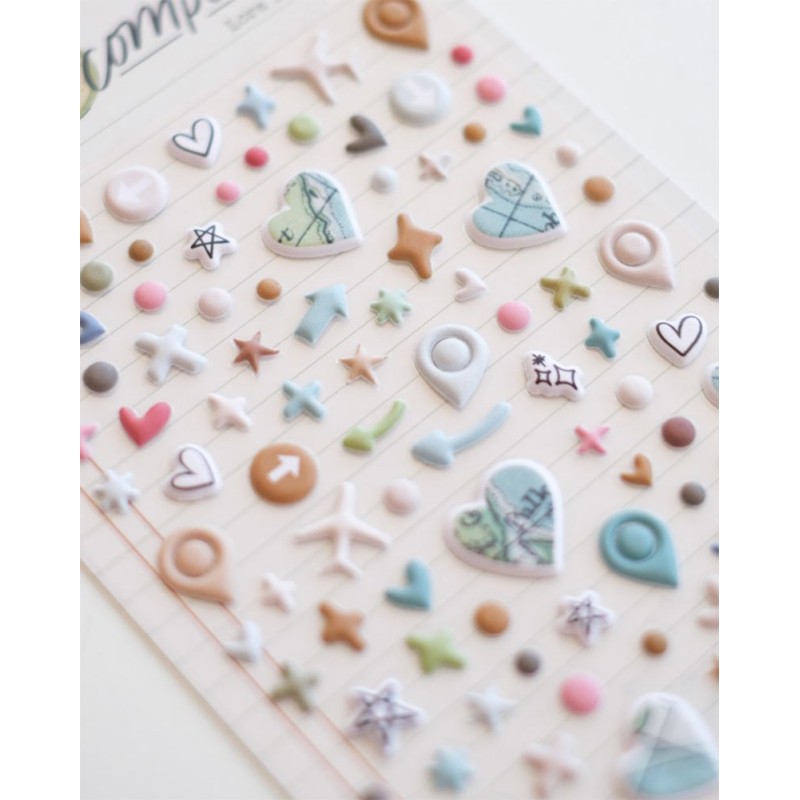 Formas Puffy Stickers [Compás] | Lora Bailora
