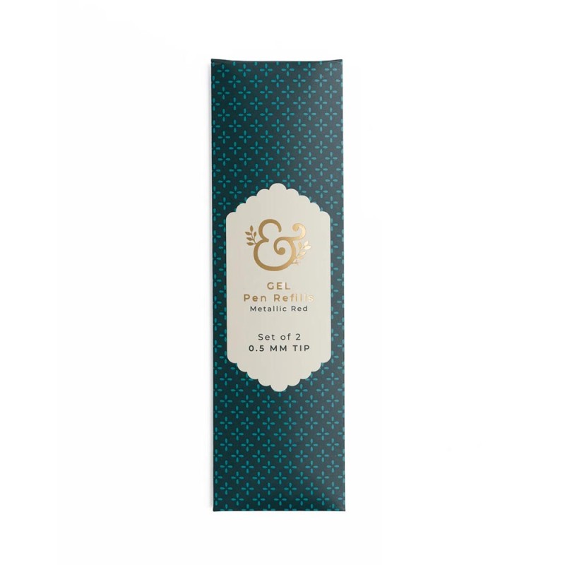 Set de 2 Recambios Bolígrafos Gel Point [0.5mm Rojo Metálico] | Archer & Olive