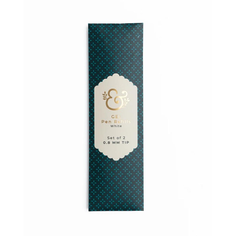Set de 2 Recambios Bolígrafos Gel Point [0.8mm Blanco] | Archer & Olive