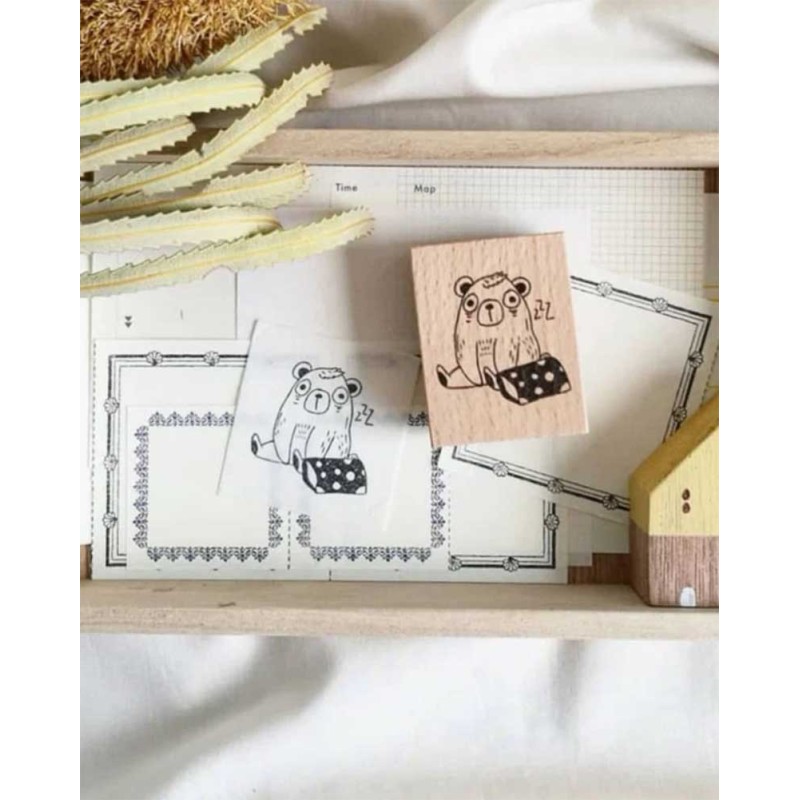 Sleepy Bear [Daily Bear Series Collection] Wood Stamp | Eileen Tai
