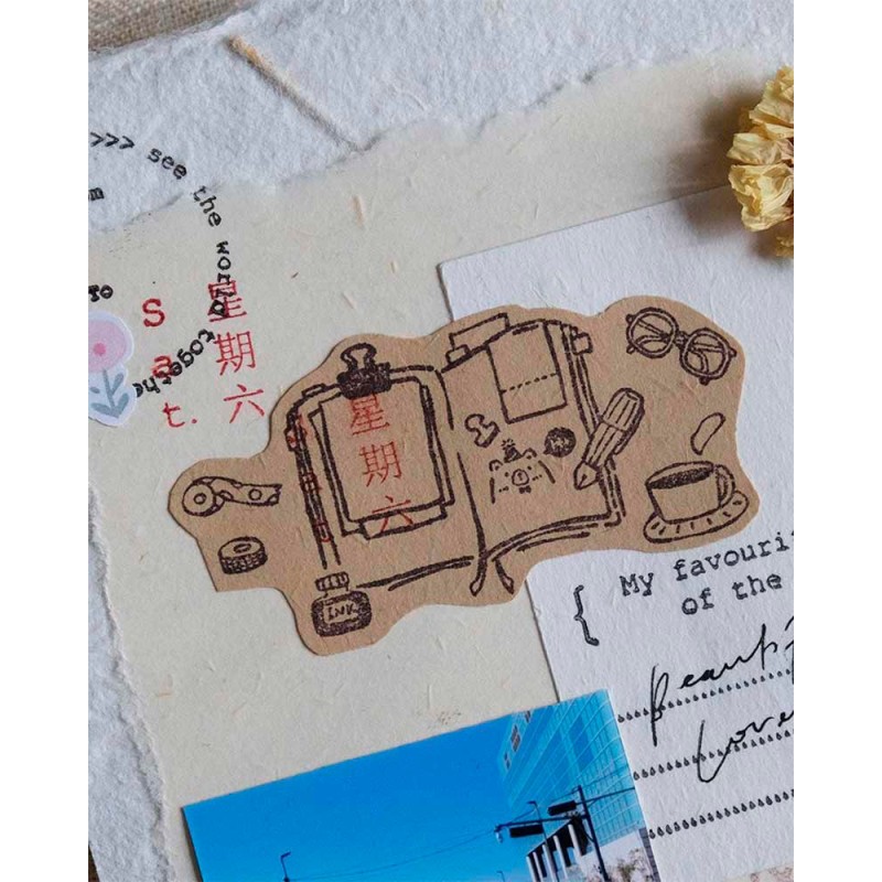 Sello de madera Hi Bear [Travel Journaling Collection] | Eileen Tai