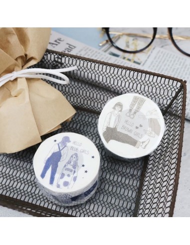 Washi tape Blue Girls | Bon Bon Stickers