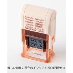Days of the Week Paintable Rotating Stamp [Brown] [Soft Color] | Midori