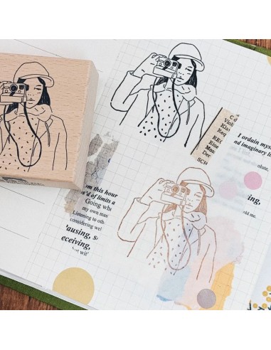 Sello de madera Camera Girl | Bon Bon Stickers