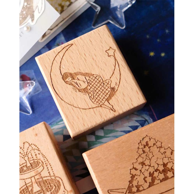 Sello de madera Moon Sleep [Colección Follow the Lights] | Teayou