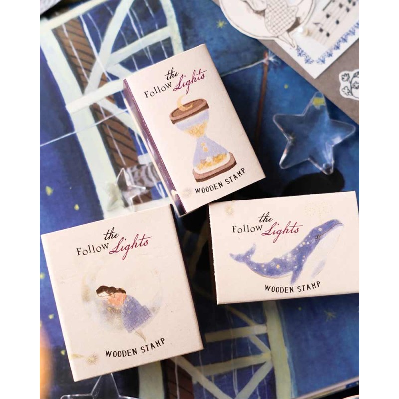 Star Whales Wood Stamp [Follow the Lights Collection] | Teayou