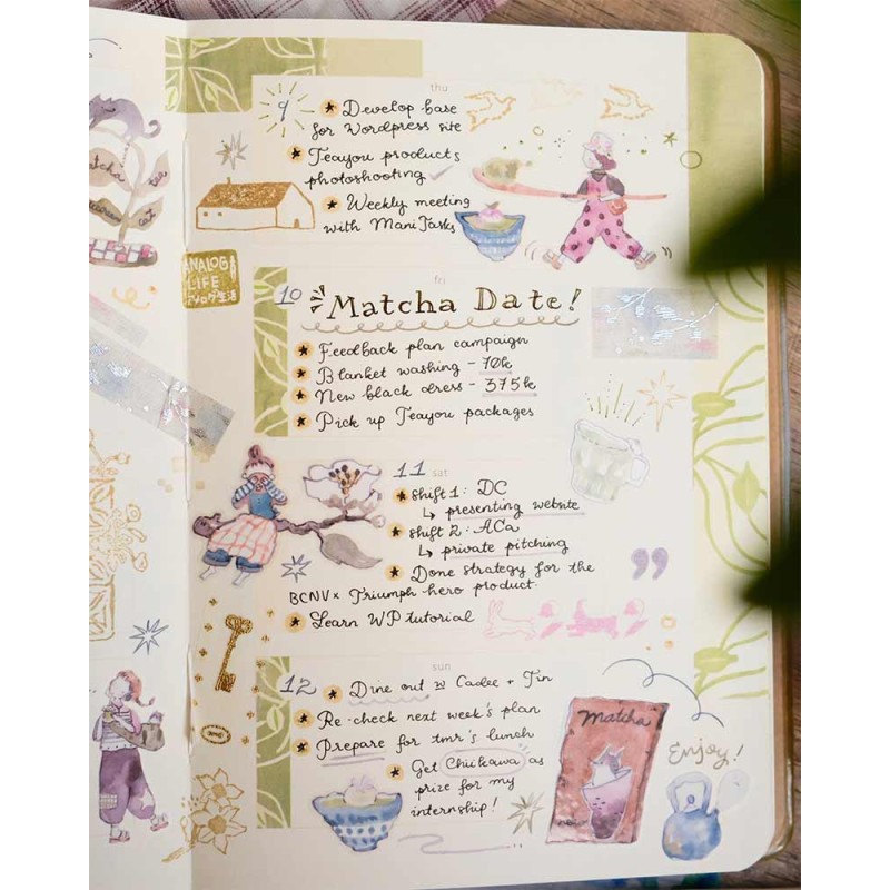 Bucle PET tape [Mate] Neko Matcha [Pre-cortado] | Teayou