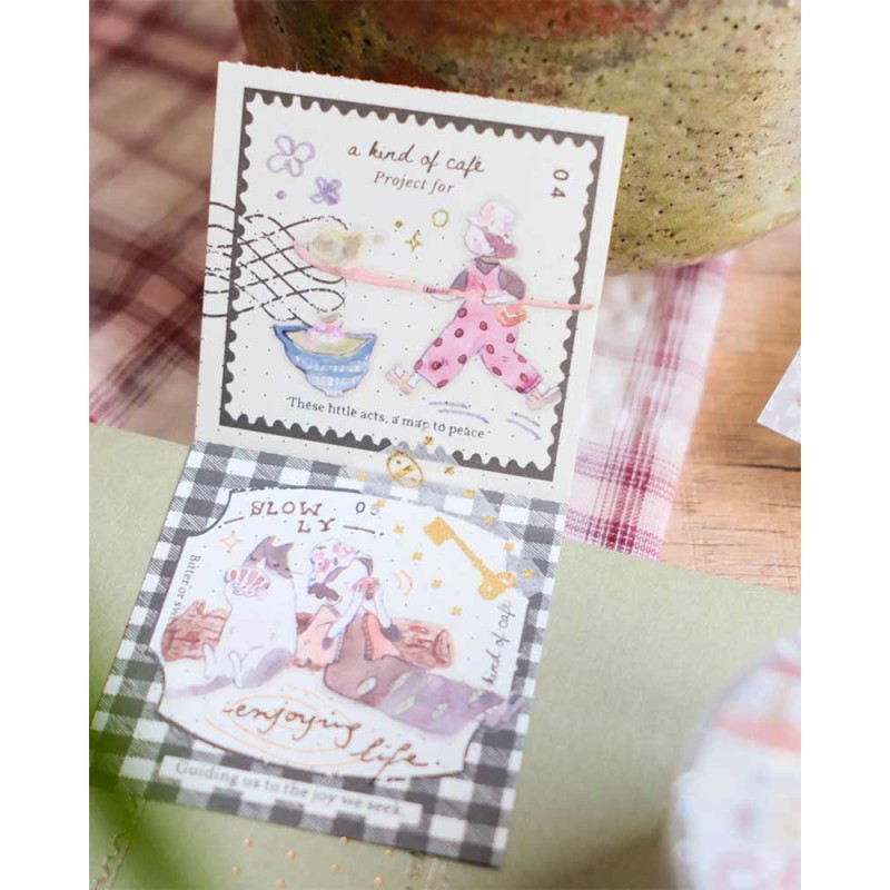 Bucle PET tape [Mate] Neko Matcha [Pre-cortado] | Teayou