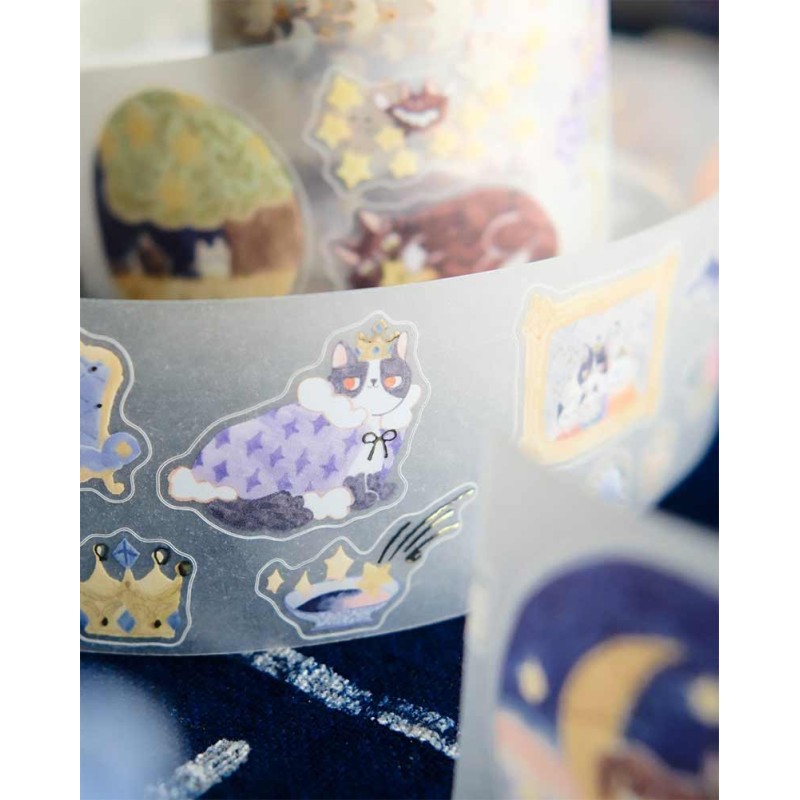 Loop Cat and Stars Tracing Tape [Kiss-cut] | Teayou