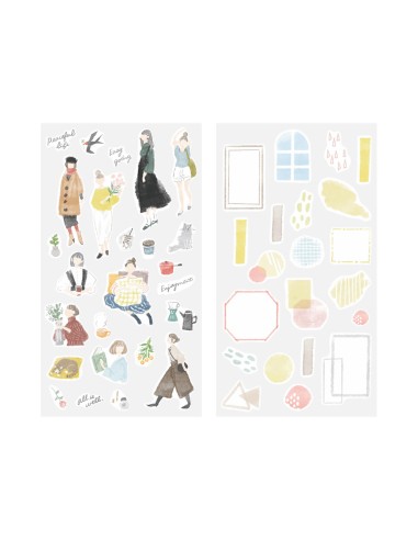 Pegatinas Washi 2637 Two Sheets Fashion | Midori