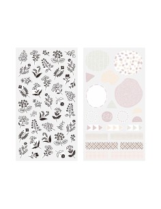 Washi Tape Sticker 2642 Two Sheets Monotone Flower | Midori