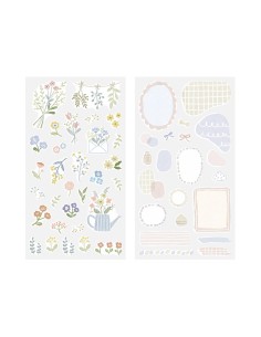 Pegatinas Washi 2639 Two Sheets Flower  | Midori
