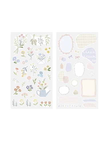 Pegatinas Washi 2639 Two Sheets Flower  | Midori