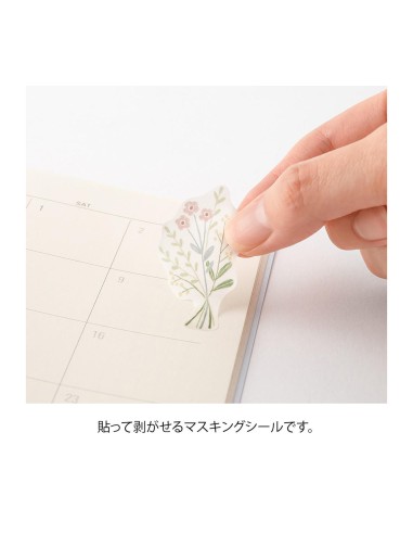 Pegatinas Washi 2639 Two Sheets Flower  | Midori