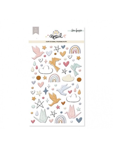 Elementos Un Nuevo Abril Puffy Stickers | Lora Bailora
