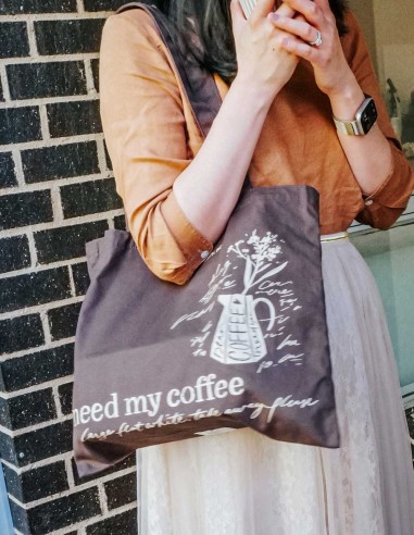 Tote Bag I Need My Coffee | Meow Illustration