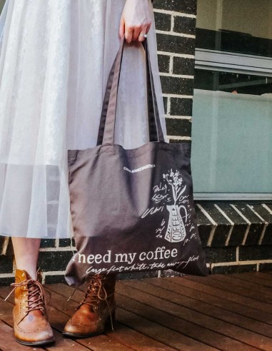 Tote Bag I Need My Coffee | Meow Illustration