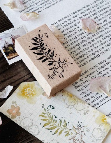 Sello de madera Botanic with love yours | Meow Illustration
