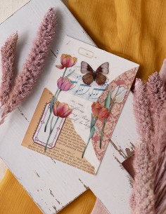 Bucle Warm color tulips Masking Tape PET (Brillo) | Loi Design