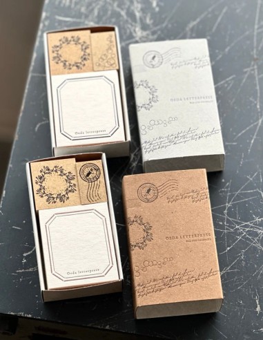 FRAME Mini Card & Stamp Set (Brown Box) | Oeda Letterpress
