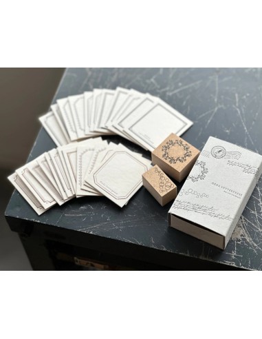 FRAME Mini Card & Stamp Set (Gray Box) | Oeda Letterpress