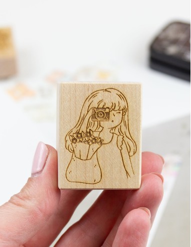Wood Stamp Camera Girl | Sho Little Happiness